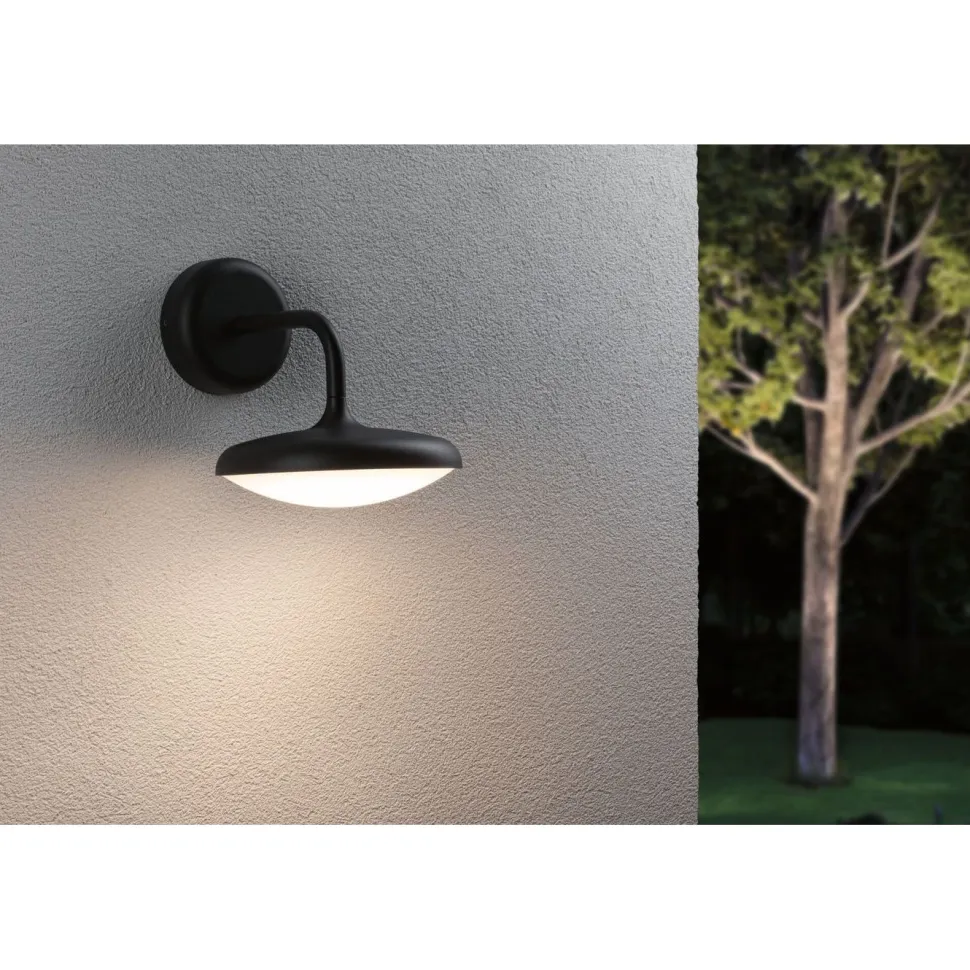 LED-ulkoseinävalaisin Paulmann Nostro, IP44, 18x25cm, 3000K, korroosionkestävä, antrasiitti