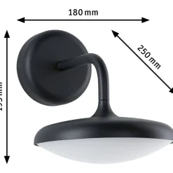 LED-ulkoseinävalaisin Paulmann Nostro, IP44, 18x25cm, 3000K, korroosionkestävä, antrasiitti