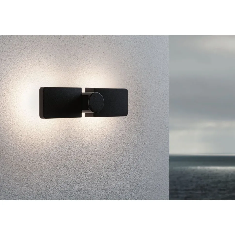 LED-ulkoseinävalaisin Paulmann Pekana, IP44, 30x13cm, 3000K, antrasiitti