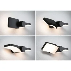 LED-ulkoseinävalaisin Paulmann Pekana, IP44, 30x13cm, 3000K, antrasiitti