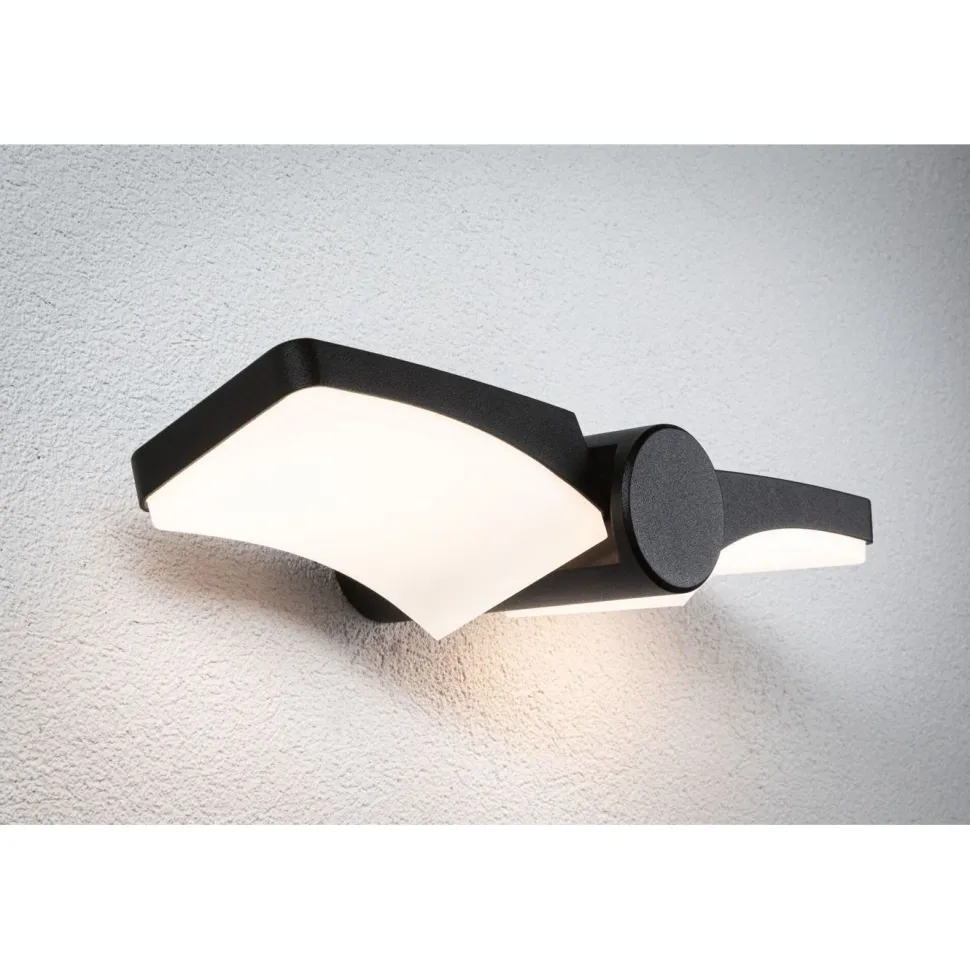 LED-ulkoseinävalaisin Paulmann Pekana, IP44, 30x13cm, 3000K, antrasiitti