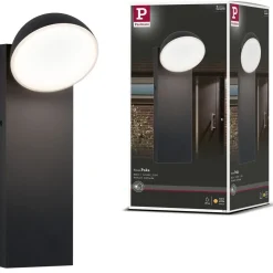 LED-ulkoseinävalaisin Paulmann Puka, IP44, 3000K, korroosionkestävä, antrasiitti