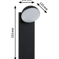 LED-ulkoseinävalaisin Paulmann Puka, IP44, 3000K, korroosionkestävä, antrasiitti