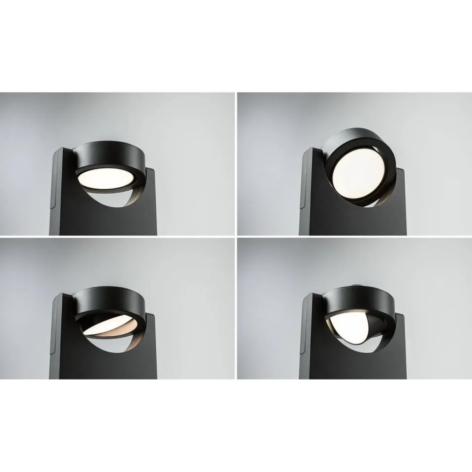 LED-ulkoseinävalaisin Paulmann Swivea, IP44, 18.3x20.6cm, 3000K, antrasiitti