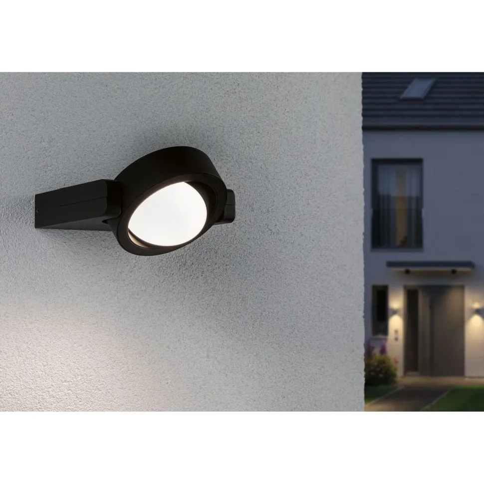 LED-ulkoseinävalaisin Paulmann Swivea, IP44, 18.3x20.6cm, 3000K, antrasiitti