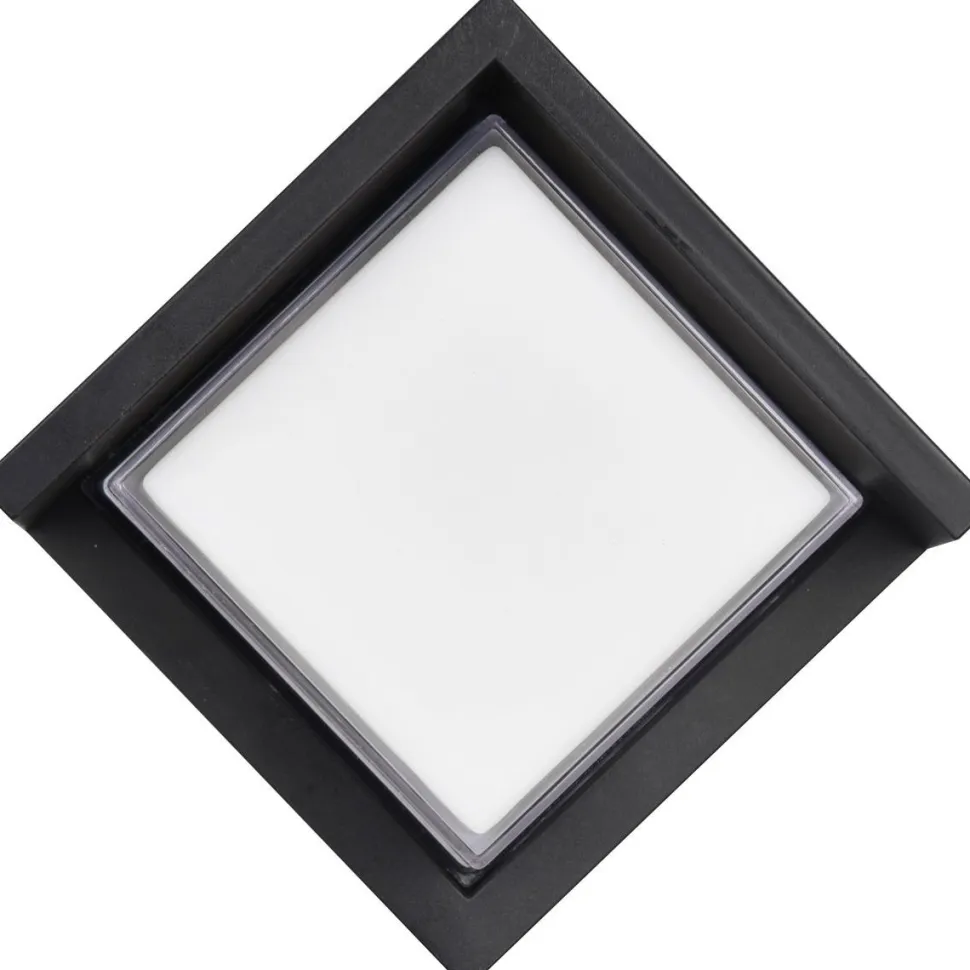 LED-ulkoseinävalaisin Trio Puno neliö mattamusta