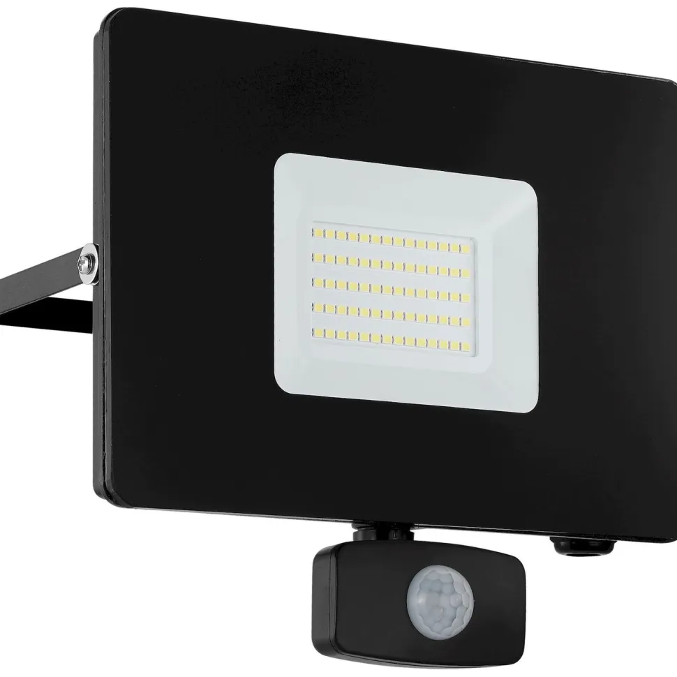 LED-ulkoseinävalaisin/-valonheitin Eglo Faedo 200x205 mm liiketunnistimella musta