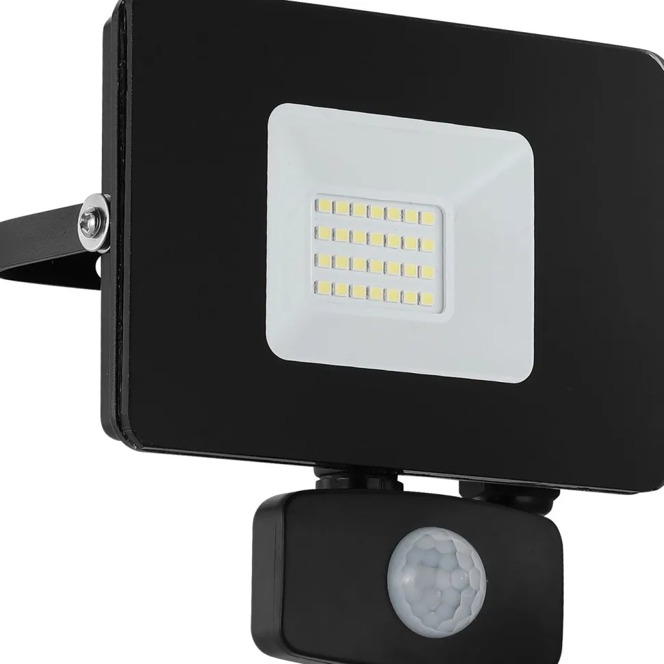 LED-ulkoseinävalaisin/-valonheitin Eglo Faedo 140x130 mm liiketunnistimella musta