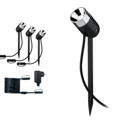 LED-Ulkospottivalaisimen lisäsarja Paulmann Plug & Shine SpotPike 3-osainen