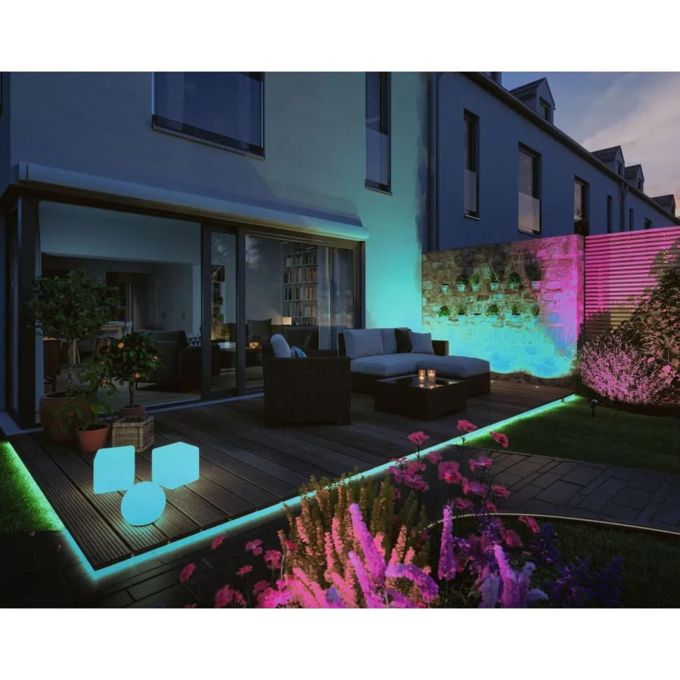 LED-ulkovalaisin Paulmann Plug & Shine Globe, Smart Home Zigbee 3.0, IP65, RGBW+, valkoinen