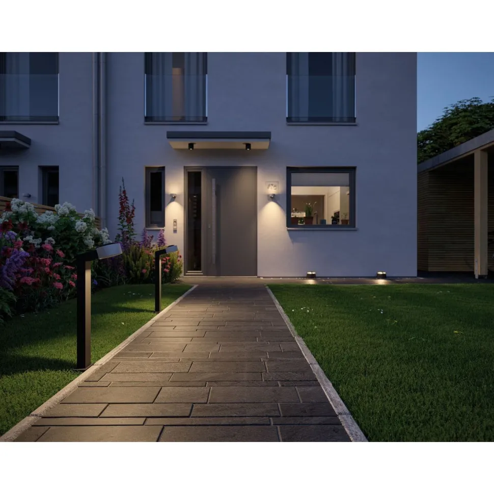 LED-ulkovalaisin Paulmann Plug & Shine, IP67, 3000K, pinta-asennettava, antrasiitti