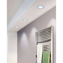 LED-Upotettava plafondi Eglo Fueva 5 Ø8,6cm 3000K kromi pyöreä vaihdettava LED