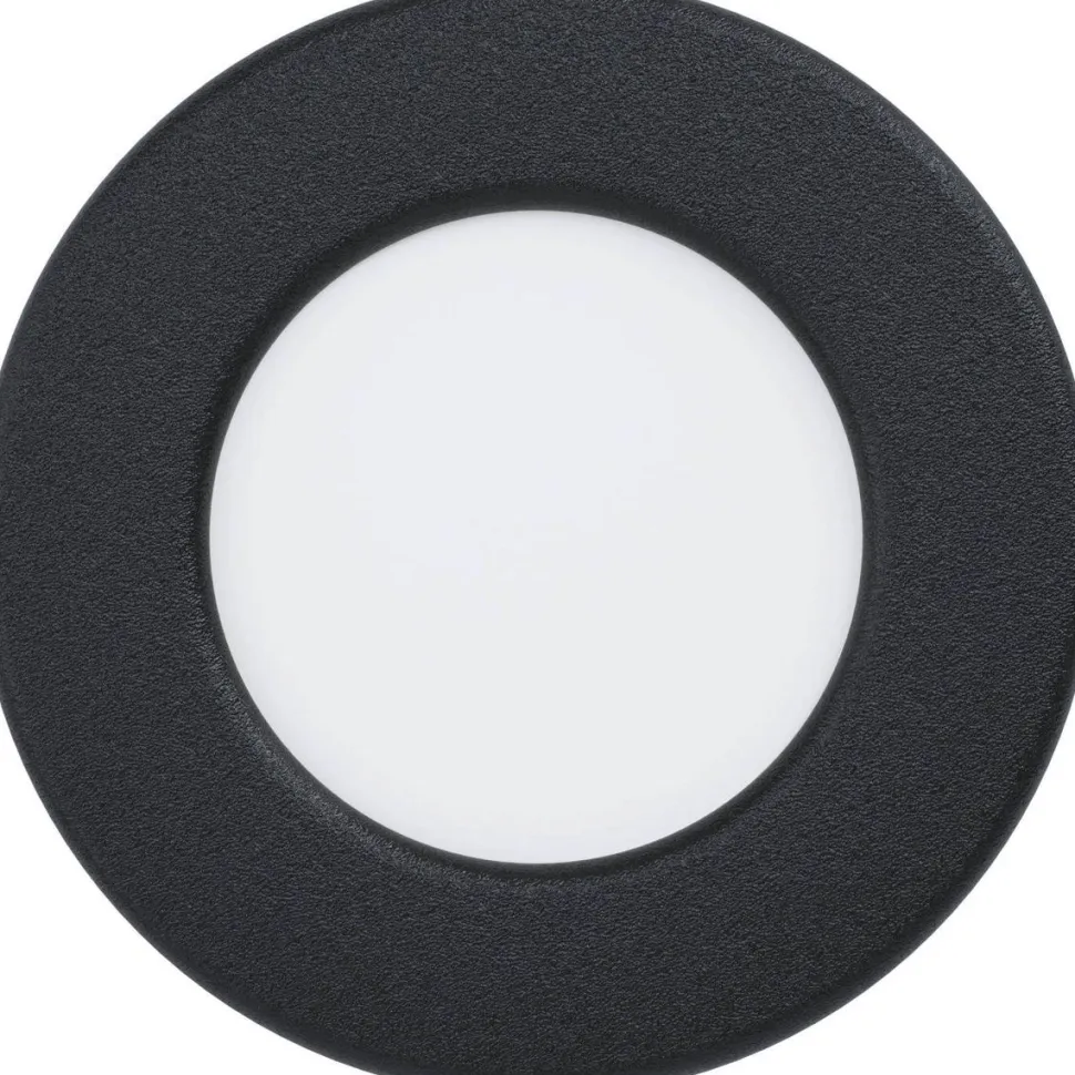 LED-Upotettava plafondi Eglo Fueva 5 Ø8,6cm 4000K musta pyöreä