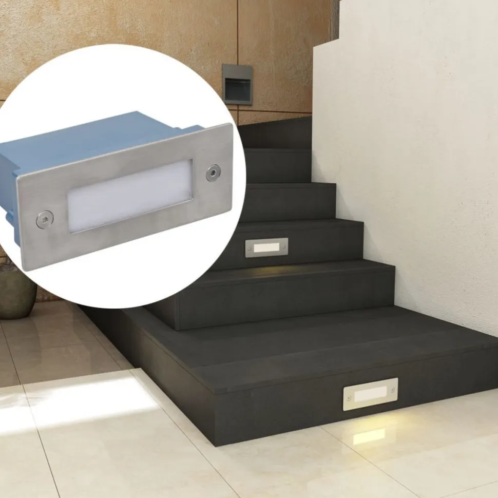 Led upotettu porrasvalaisin 12 kpl 44x11x56 mm