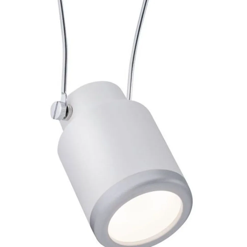 LED-vaijerivalaisinsetti Paulmann TunLED, 2700K, 5 valaisinta, valkoinen/mattakromi