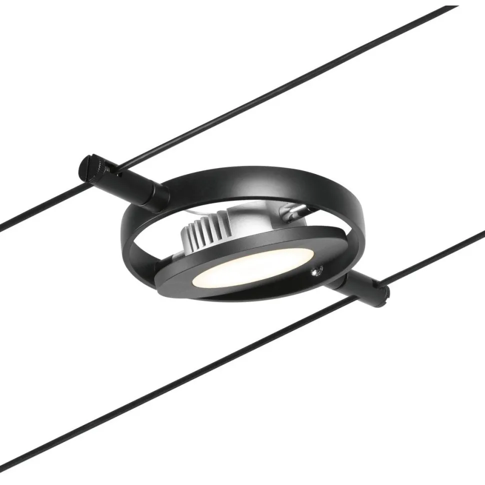 LED-Vaijerivalaisinsetti Paulmann RoundMac 5 valaisinta + muuntaja + vaijeri mattamusta