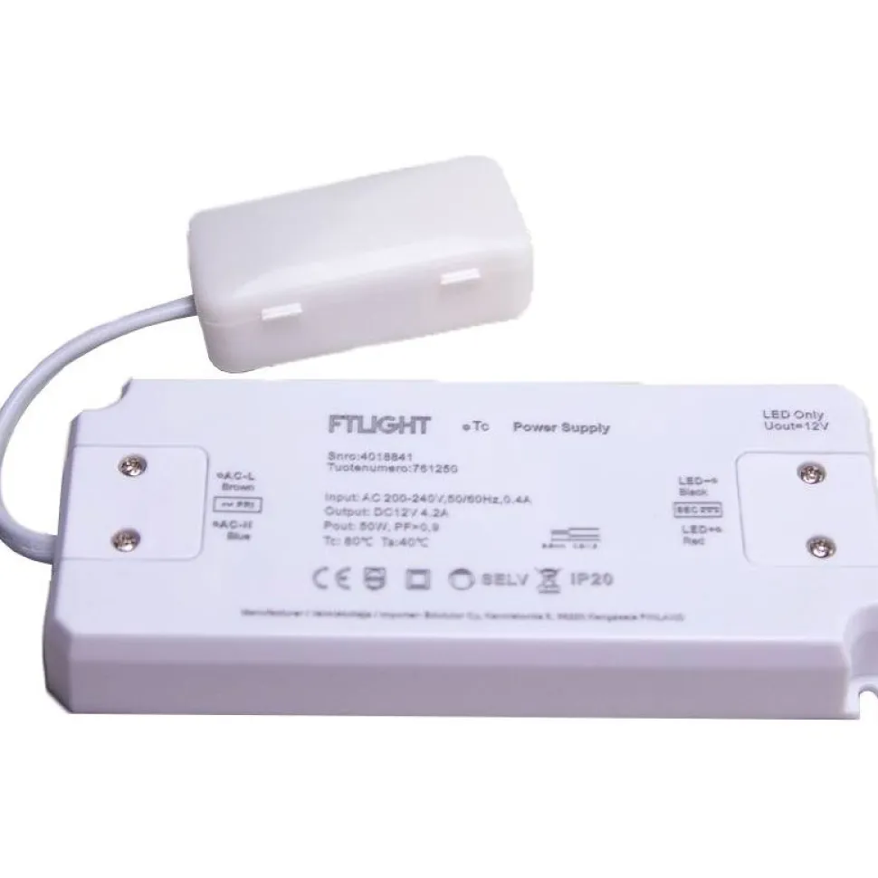 LED-vakiojännitelähde FTLIGHT 50W 12V IP20