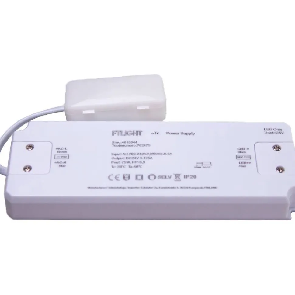 LED-vakiojännitelähde FTLIGHT 75W 24V IP20