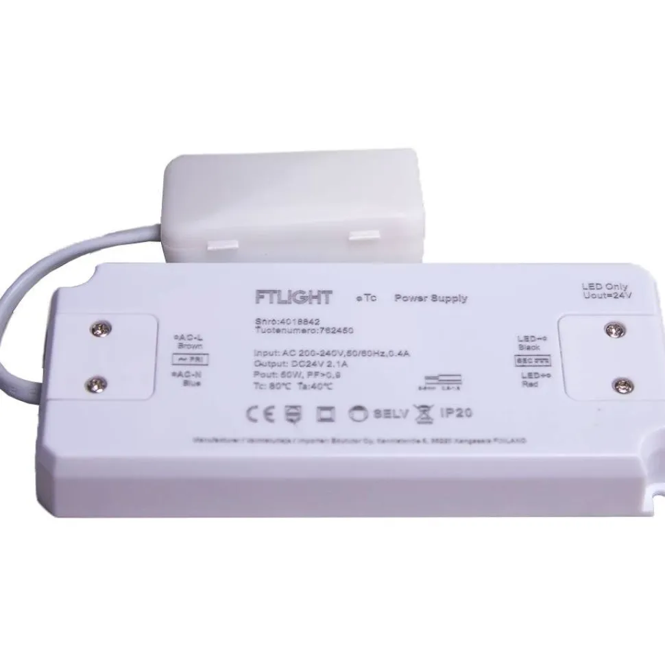 LED-vakiojännitelähde FTLIGHT 50W 24V IP20