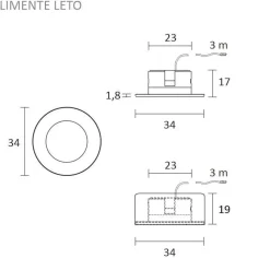 LED-valaisin Limente LED-LETO, erillisvalaisin, 4000K, RST-look