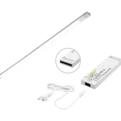 LED-valaisinsetti aamiaiskaappiin Limente Profil IR-DIM virtalähde 4000K 8W IP20 24V 55cm alumiini