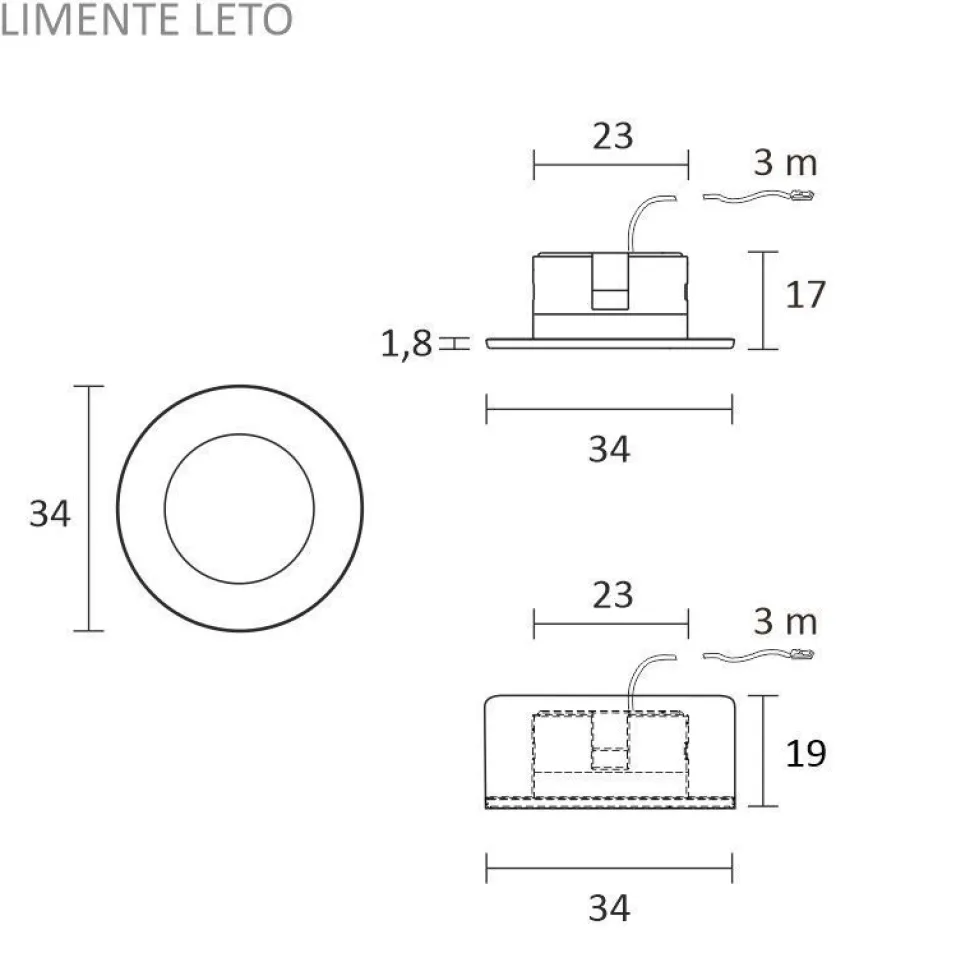 LED-valaisinsetti Limente LED-LETO, 5 kpl, 4000K, RST-look