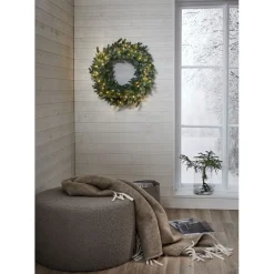LED-valaistu havukranssi Star Trading Greyland, 55cm, vihreä