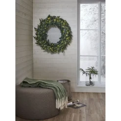 LED-valaistu havukranssi Star Trading Greyland, 55cm, vihreä