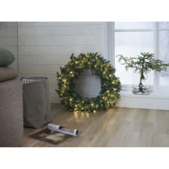 LED-valaistu havukranssi Star Trading Greyland, 55cm, vihreä