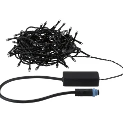 LED-valoketju Paulmann Plug & Shine Yuna, 3000K, 7.4m, IP44, 1.3W, musta