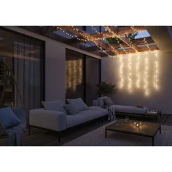 LED-valoketju Paulmann Plug & Shine Yuna, 3000K, 7.4m, IP44, 1.3W, musta