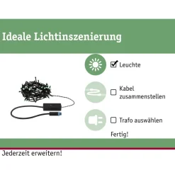 LED-valoketju Paulmann Plug & Shine Yuna, RGB, 7.4m, IP44, 3W, musta
