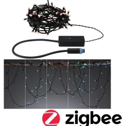 LED-valoketju Paulmann Plug & Shine Yuna, RGB, 7.4m, IP44, 3W, musta