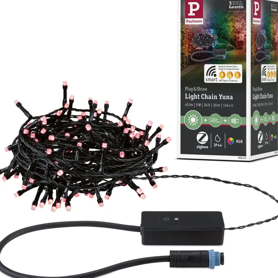 LED-valoketju Paulmann Plug & Shine Yuna, RGB, 7.4m, IP44, 3W, musta