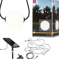 LED-valoketjusetti Paulmann Solar Taina, IP67, 3000K, 5.8m, 6x60lm, musta