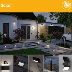 LED-valoketjusetti Paulmann Solar Taina, IP67, 3000K, 5.8m, 6x60lm, musta