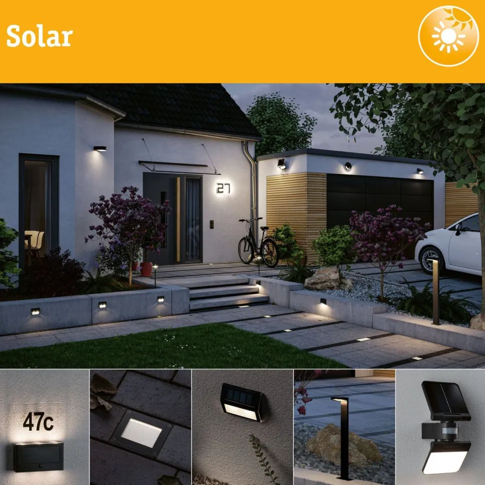 LED-valoketjusetti Paulmann Solar Taina, IP67, 3000K, 5.8m, 6x60lm, musta