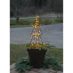 LED-valokoriste Star Trading Foldy 3D kuusi, 50cm, musta