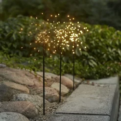 LED-valokoriste Star Trading Firework Outdoor, 3-osainen, musta