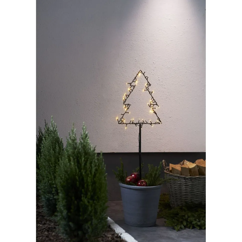LED-valokoriste Star Trading Spiky kuusi, 90cm, musta