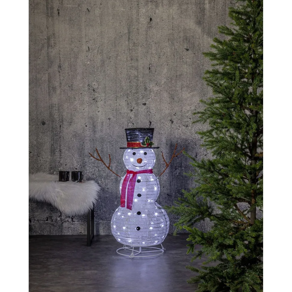 LED-valokoriste Star Trading Tecidy lumiukko, 90cm, valkoinen