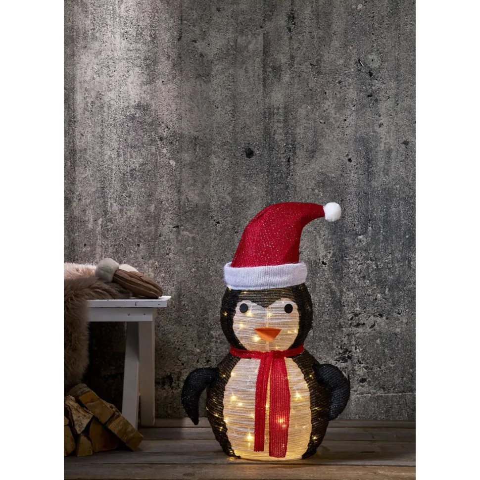 LED-valokoriste Star Trading Tecidy pingviini 70 cm