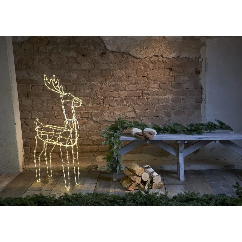 LED-valokoriste Star Trading Tuby Deer koristeporo 105 cm