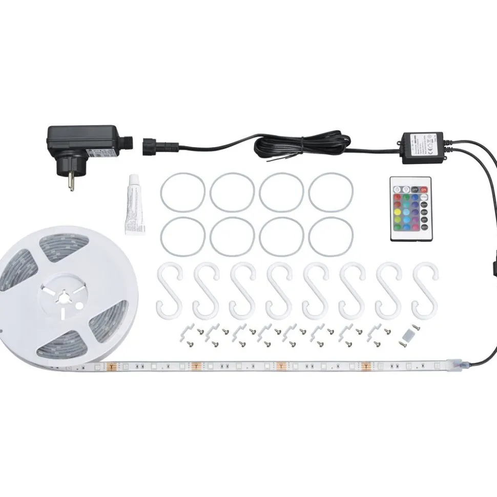 LED-valonauha Briloner RGB 5 m IP44 24 W + kaukosäädin