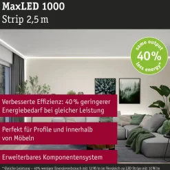 LED-valonauha Paulmann MaxLED 1000, 1m, 7.2W, 1100lm/m, 4000K, neutraali valkoinen