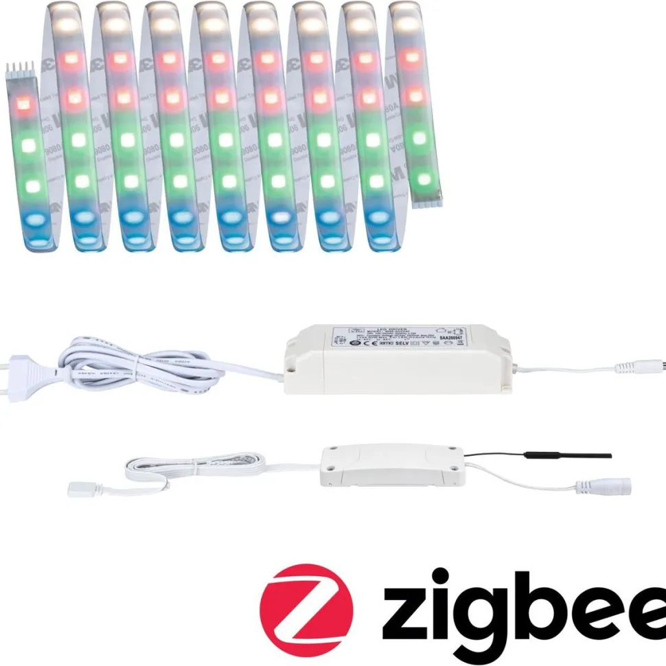 LED-valonauha Paulmann MaxLED 500, Smart Home Zigbee 3.0, aloituspakkaus, 3m, IP44, 27W, 350lm/m, 60LEDs/m, RGBW+, 60VA