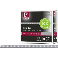 LED-valonauha Paulmann MaxLED 500, 1m, 3.6W, 550lm/m, 4000K, neutraali valkoinen