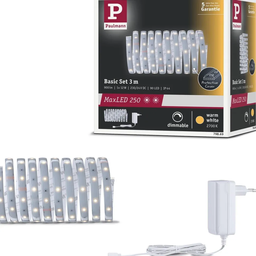 LED-valonauha Paulmann MaxLED 250, aloituspakkaus, 1.5m, IP44, 6W, 240lm/m, 2700K, 24VA