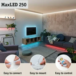 LED-valonauha Paulmann MaxLED 250, aloituspakkaus, 1.5m, IP44, 6W, 240lm/m, 2700K, 24VA
