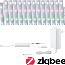 LED-valonauha Paulmann MaxLED 250, Smart Home Zigbee 3.0, aloituspakkaus, 5m, IP44, 22W, 180lm/m, 30LEDs/m, RGBW+, 36VA